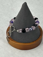 Handmade Shades of Purple Glass Bead Bracelet