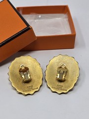 Vintage Hermès Paris Bijouterie Fantaisie Gold-Tone Sunburst Clip-On Earrings