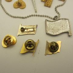Vintage Patriotic Jewelry Lot Brooch Pin Earrings Ring Necklace Flag Heart
