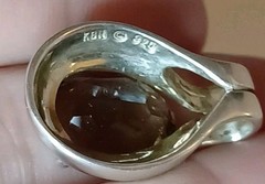 Vintage Pendant Sterling Silver KBN 925 Smoky Quartz Kababna Pendant