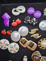 Vintage Earring Lot Colorful Mixed Styles Vintage Jewelry Lot 25+ Pair