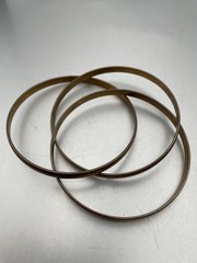 Copper Bangle Bracelet Set 3 Intertwined Stackable Narrow 7.5”