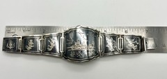 Vintage Sterling Silver & Enamel Bracelet From Siam 49.18 Grams