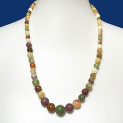 Beaded Necklace Simulated Gemstone Graduated Plastic Boho Jewelry Lightweight
