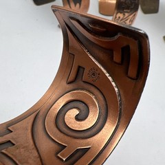 Lot Of 5 Vintage Signed Solid Copper Cuff Bracelet (8457)