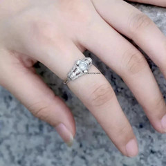 2.25Ct Art Deco Style Lab Created Diamond Anniversary 14K White Gold Finish Ring