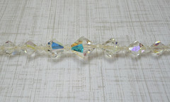 Vintage AB Aurora Borealis Crystal Bicone Bead Choker Necklace Jewelry