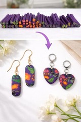 Handmade Polymer Clay Heart Earrings | Colorful Lightweight Gift for Her
