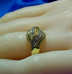 ORIGINAL DAMIANI Vintage DIAMOND Ring Deco Style SOLID 18K GOLD Real Statement