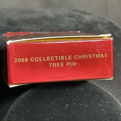 Avon 2008 Brooch 5th Annual Rhinestone Enamel Christmas Tree Pin Dangle Stones