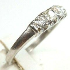 Art Deco Diamond Wedding Band Platinum Ring Size 9.5 UK-S1/2 EGL USA Circa 1920s