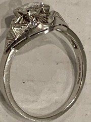High End Vintage Solid Platinum 10% Iridium Diamond Ring! VS G-H Antique Estate