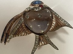 Coro Duette 1940s Vermeil Sterling Jelly Belly Angel Fish Brooch