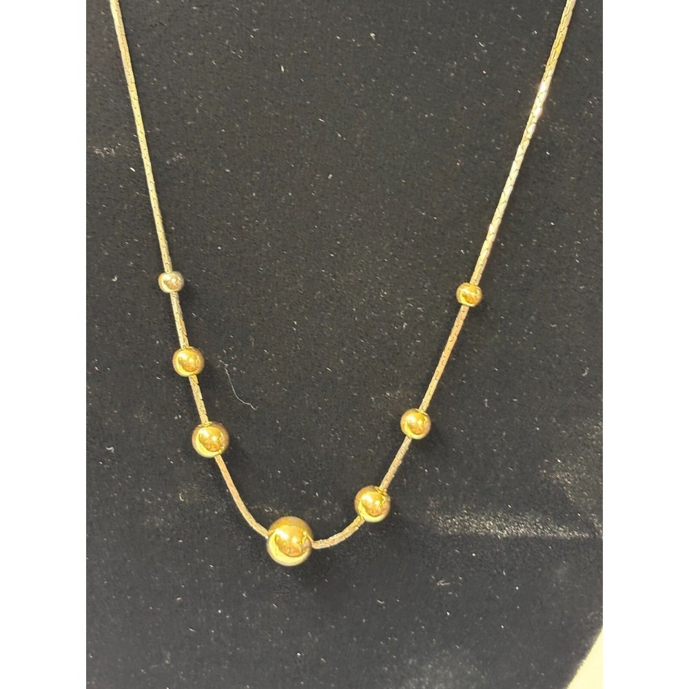 Vintage Necklace Chain Gold Tone Sliding Beads Delicate and Pretty Piece