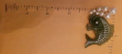 Vintage Swoboda Extremely Rare Carved Jade And Pearl Blowing Koi Fish Brooch