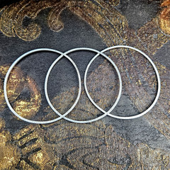 Vintage Sterling Silver Etched Bangle Bracelet Set 3 Stackable 62mm 14.9g
