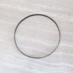 Vintage Bangle / Bracelet 8.5″ Ridged Dark Tones Thin Bangle Understated