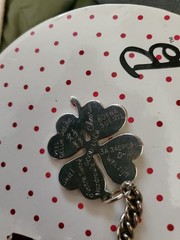 Vintage “Good Luck” 8 Plus Language Charm Bracelet Silver Tone Four Leaf Clover