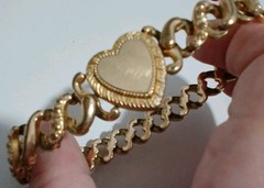 Vintage American Queen Pitman Keeler Heart Expansion Bracelet Sweetheart