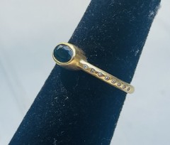 Robin Rotenier 20k Yellow Gold Sapphire & Diamond Ring Size 5.75