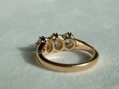 Art Deco Style Round Lab Created Diamond 14K Yellow Gold FN Wedding Ring