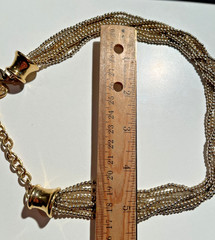 Vintage GIVENCHY signed 7-Strand Gold Tone Beaded 19″ Choker Necklace!