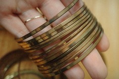 50+ Lot True Vintage Mixed Metal Bangle Bracelet Lot Etched Stacking Jewelry