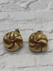 Vintage Textured Gold Tone Knot Post Earrings~ 1/2 Inch~Stunning!