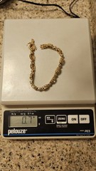 Gold Tone Multi Colored Stone 925 Bracelet 7.5″