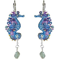 KIRKS FOLLY Seahorse Magic Leverback Earrings sterling silvertone