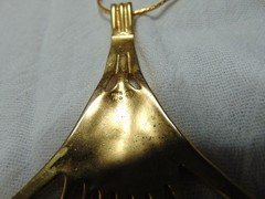 vtg MMA Egyptian signed 1976 King Tut Lotus Flower replica pendant necklace