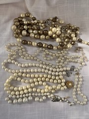 Collection of Vintage Faux Pearl Necklaces