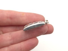 Vintage Sterling Silver 925 Sky Blue Topaz Rectangle Window Pane Pendant