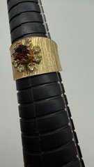 1974 SARAH COVENTRY EMBER Jonquil gold tone Starbust stone wide band ring