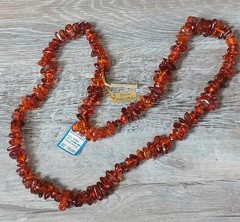 Vtg Genuine Baltic Amber Chunky Nugget Long Necklace 127 G