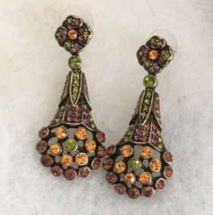 LaVintage La Vintage Multi Color Crystal 2″ Length Drop Dangle Earrings