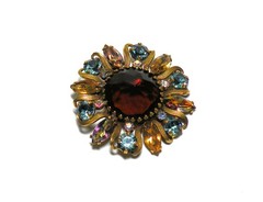 VINTAGE WEISS RHINESTONE CRYSTAL PIN BROOCH MID CENTURY 1950’S 1960’S COSTUME
