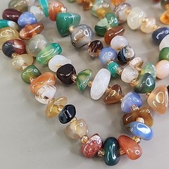 Vintage Stone Beaded Necklace Beggars Beads Endless 26″