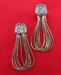 Dakota West Sterling Silver Shube Vintage Earrings Liquid Silver 1.5 in 975c