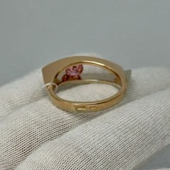 Vintage 14K 585 Rose & White Gold Ring Pink & White CZ Ukraine 6.5 US 5,56 g