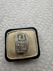 925 Sterling Silver Geometric Pattern Band Ring Sz 8.25 6 Grams