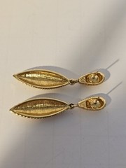 Monet Vintage Gold-Tone Dangle Drop Earrings Segmented Bar