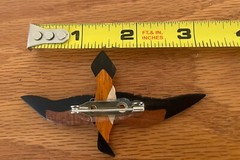 Hand Made Varied Wood Bird In Flight Pin Brooch