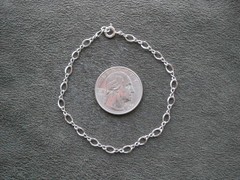Dainty Figure 8 Infinity Link Vintage Shiny Sterling Silver Bracelet 7.25″ 1.8g