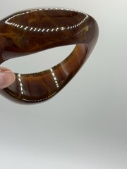 Vtg Lucite Acrylic Tortoiseshell Chunky Bracelet Asymmetrical Resin Swirl A