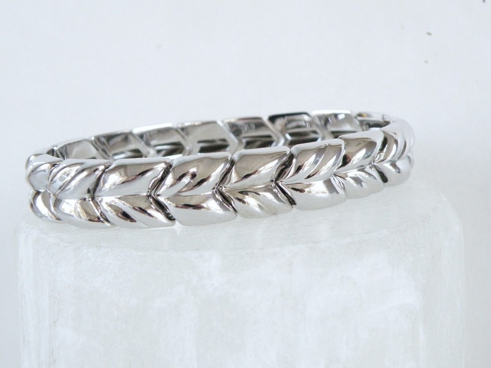 Vintage Sterling Silver 925 Stampato Link Adjustable Bracelet 22 Grams