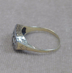 Antique 14K Yellow Gold and Platinum 5-Stone Diamond Ring Sz. 6.25 * JJ399