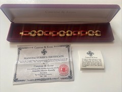 Camrose & Kross Jackie Kennedy Equestrian Red Enamel & Rhinestone Link Bracelet