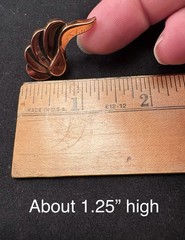 Vth Renoir Copper Necklace Adjustable Length MCM Clip-on Earrings 19 50s Leaves