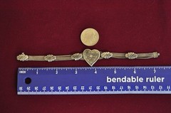Vintage European Sterling Silver Niello Heart Bracelet – Multi‑Chain, 7″, 20g